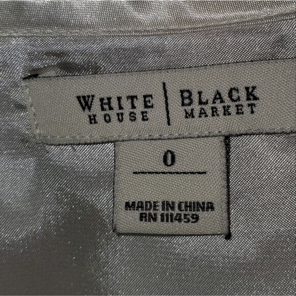 White house black market Black and White Floral pattern Flare Skirt Size 0 - Picture 3 of 5